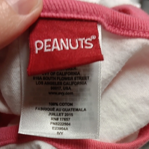 Girls Christmas Snoopy Shirt Woodstock Shimmer Lightbulbs XL Pink White COTTON - Picture 6 of 7